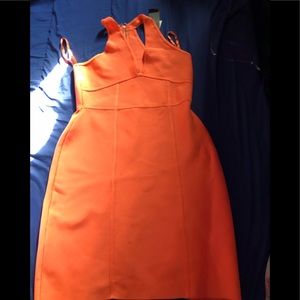 BCBGMAXAZRIA Orange body con dress